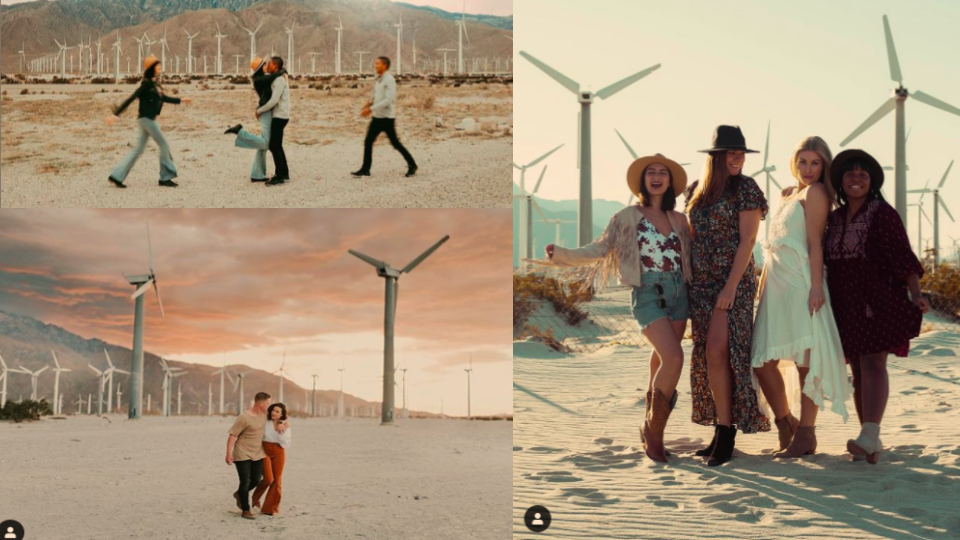 Collage of Instagram images at #palmspringswindmills