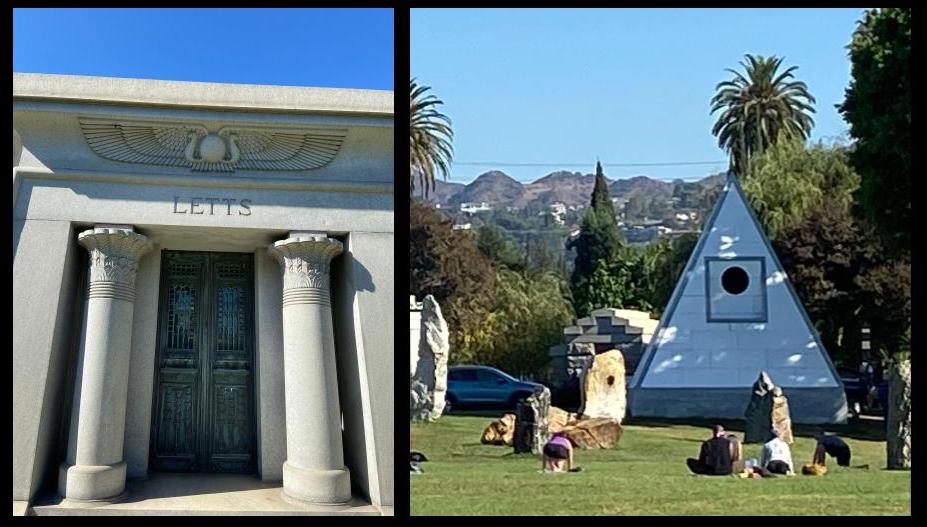 Egyptian mausoleum and pyramid at Hollywood Cemetery
