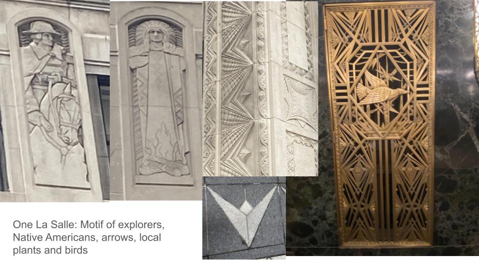 Art Deco details in One La Salle building, Chicago IL